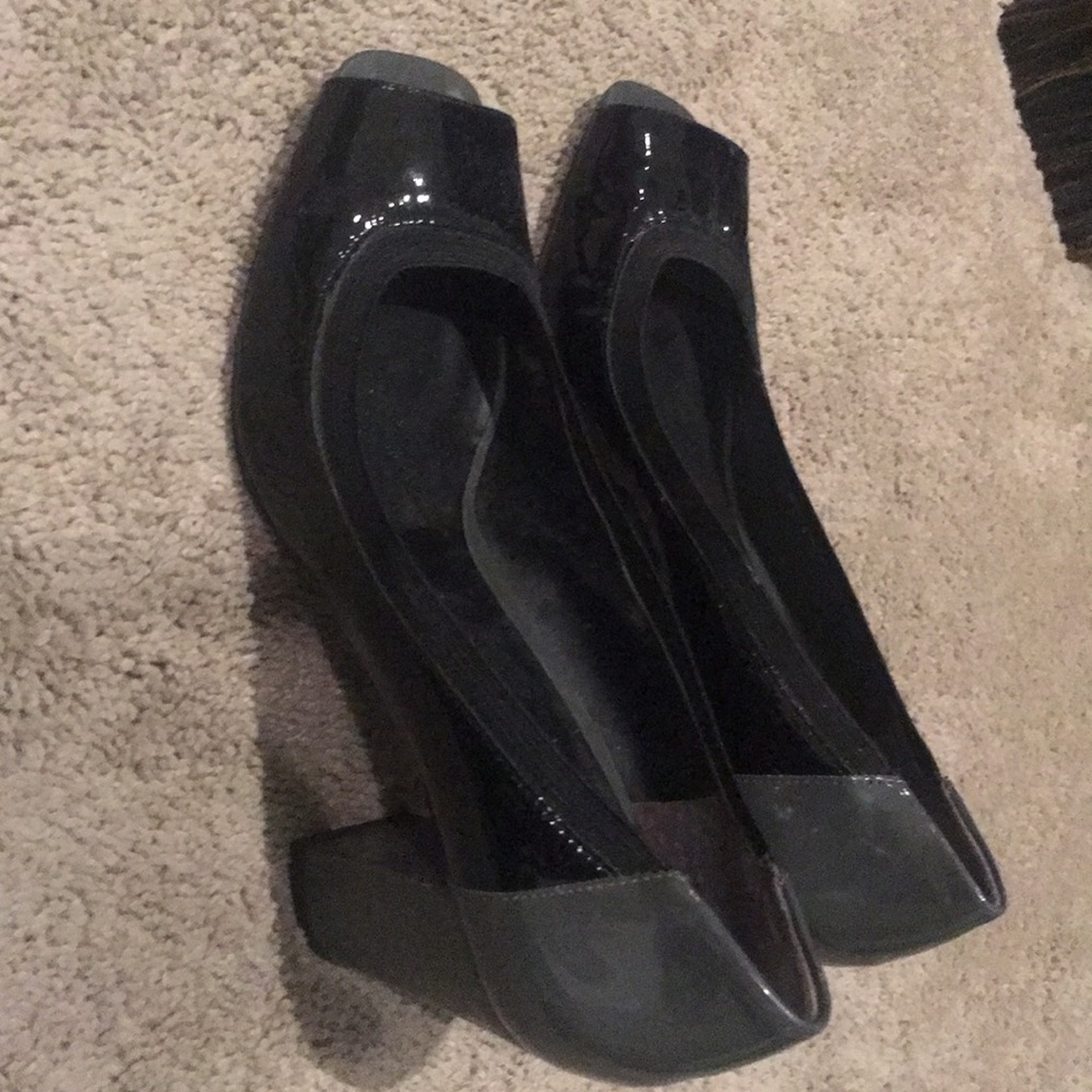 Black and Gray wedge shoes